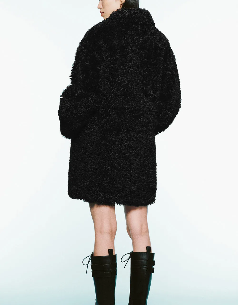 Zipper Front Straight Furry Coat sold by Urban Revivo product image thumbnail 4