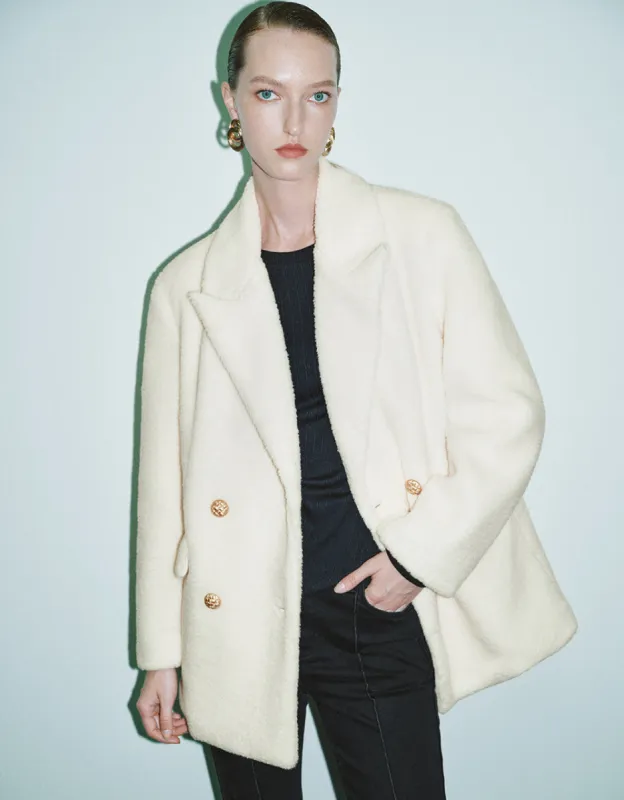 Furry Straight Blazer Coat sold by Urban Revivo