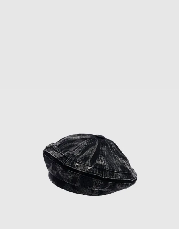 Spiked Decor Denim Beret sold by Urban Revivo
