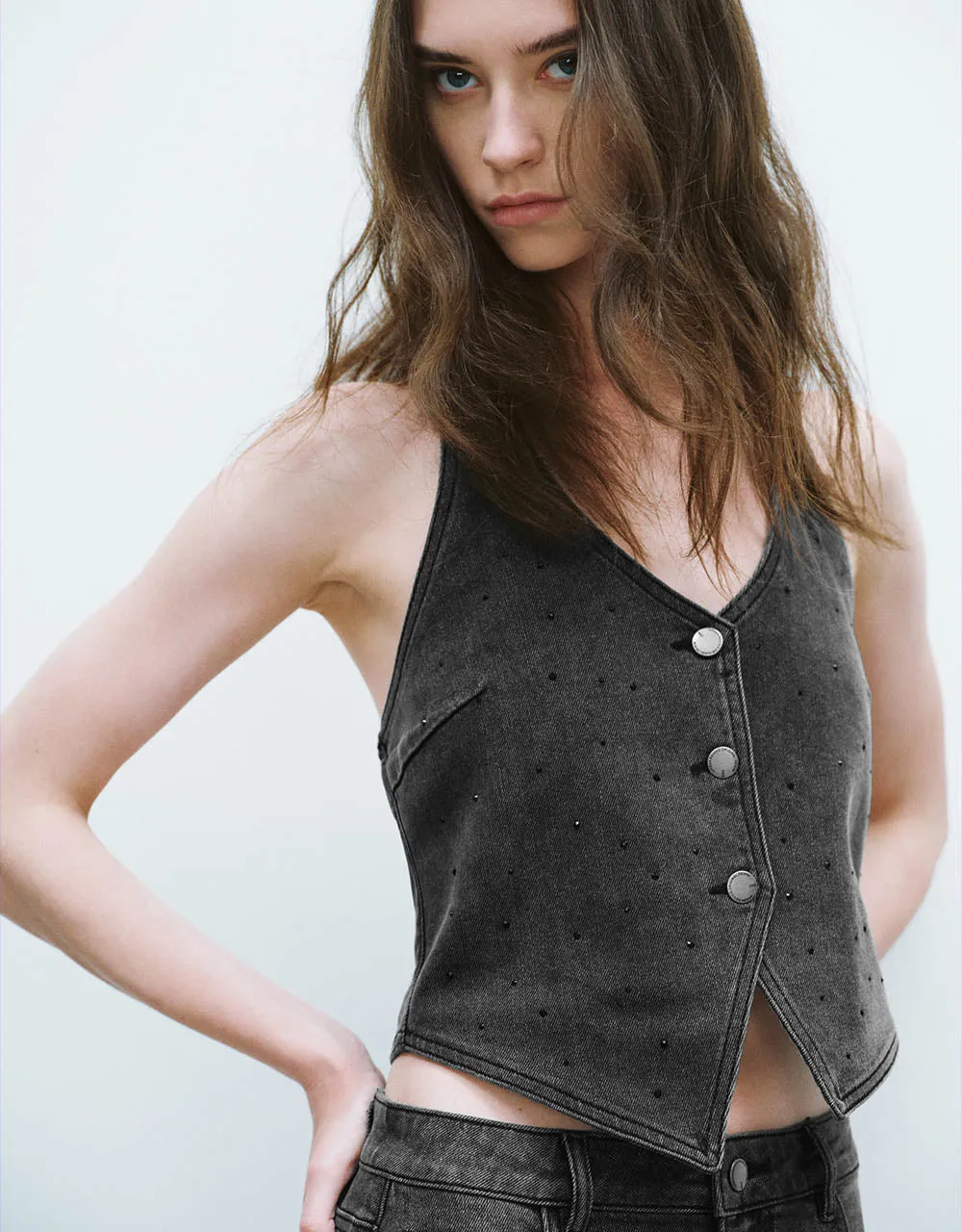 Halter Neck Denim Vest sold by Urban Revivo product image thumbnail 4
