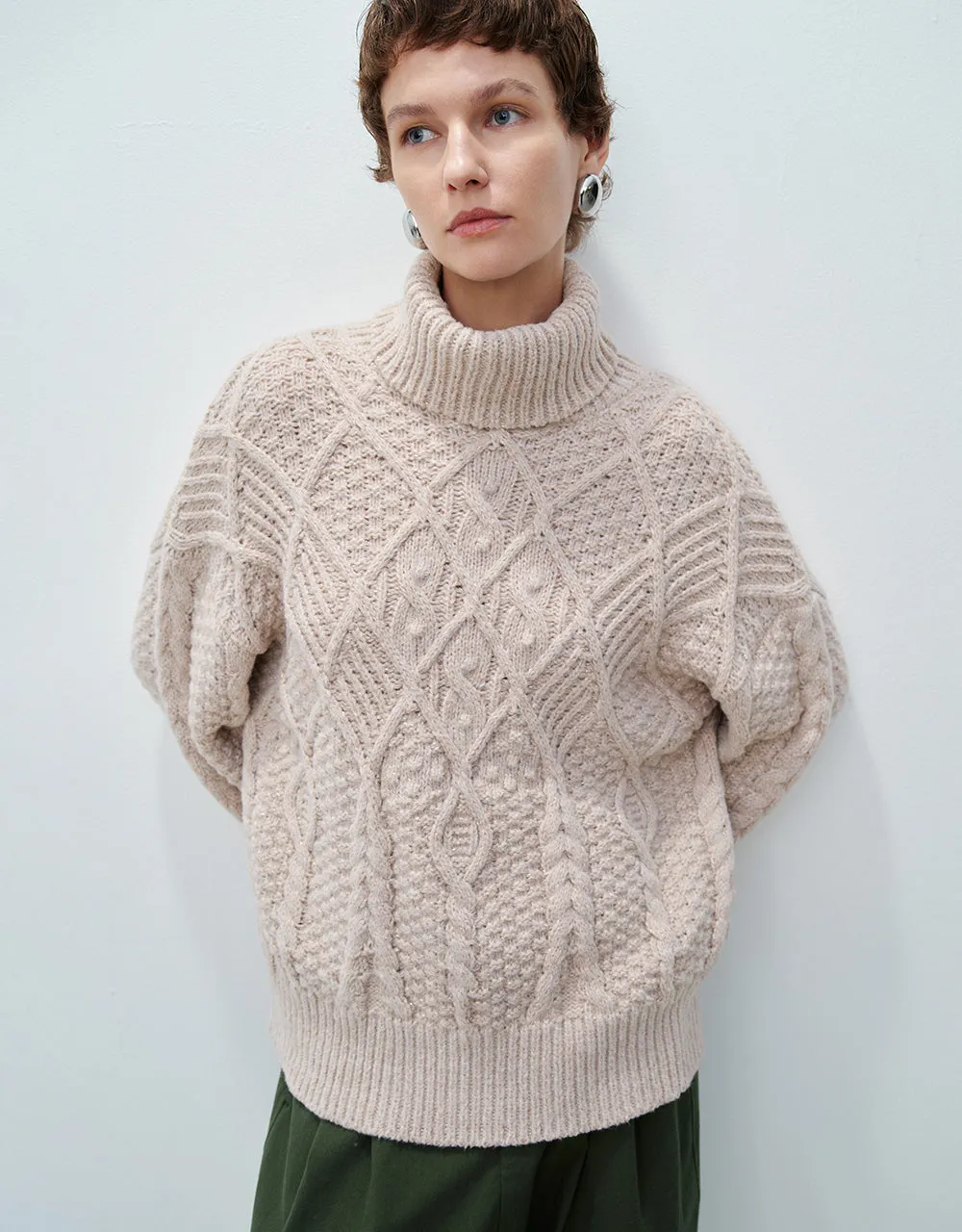 Turtle Neck Loose Sweater sold by Urban Revivo