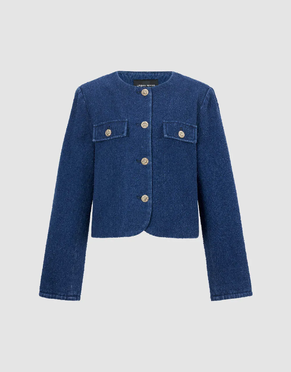 Crew Neck Denim Jacket sold by Urban Revivo product image thumbnail 2