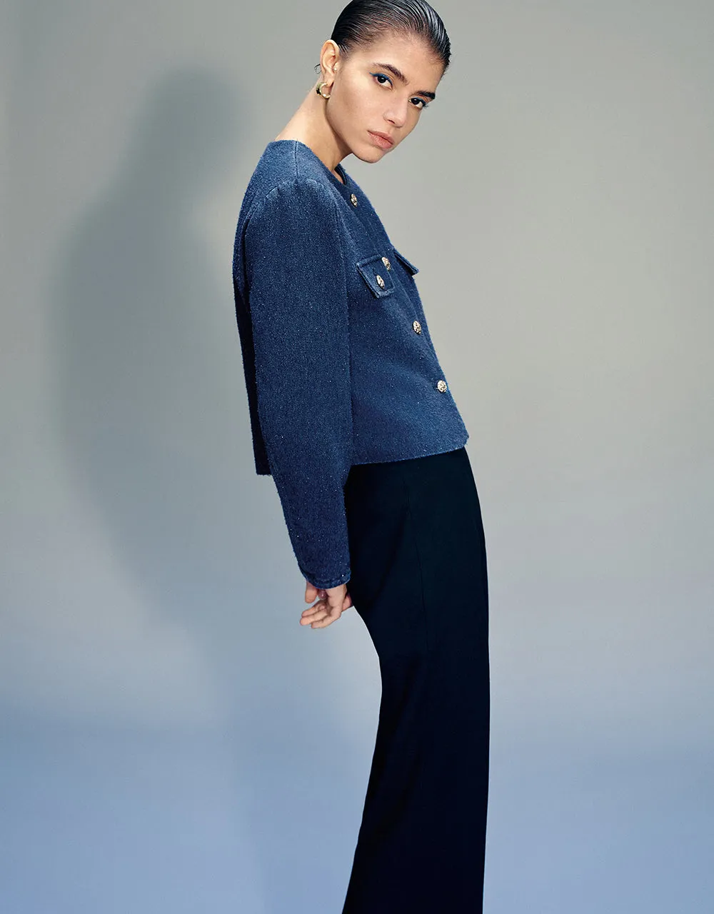 Crew Neck Denim Jacket sold by Urban Revivo product image thumbnail 3