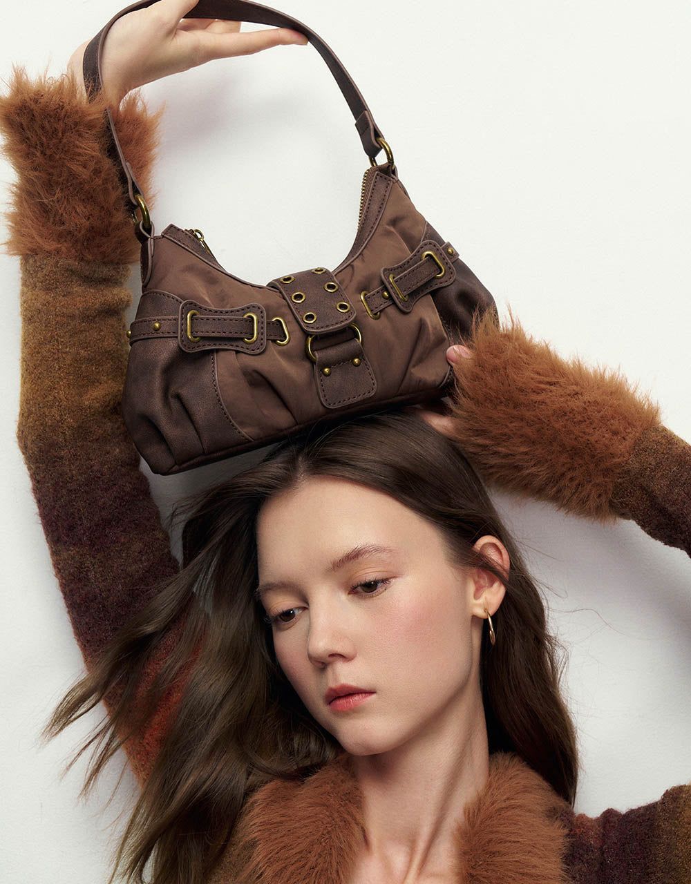 Furry Striped V-Neck Knitted Cardigan sold by Urban Revivo product image thumbnail 3