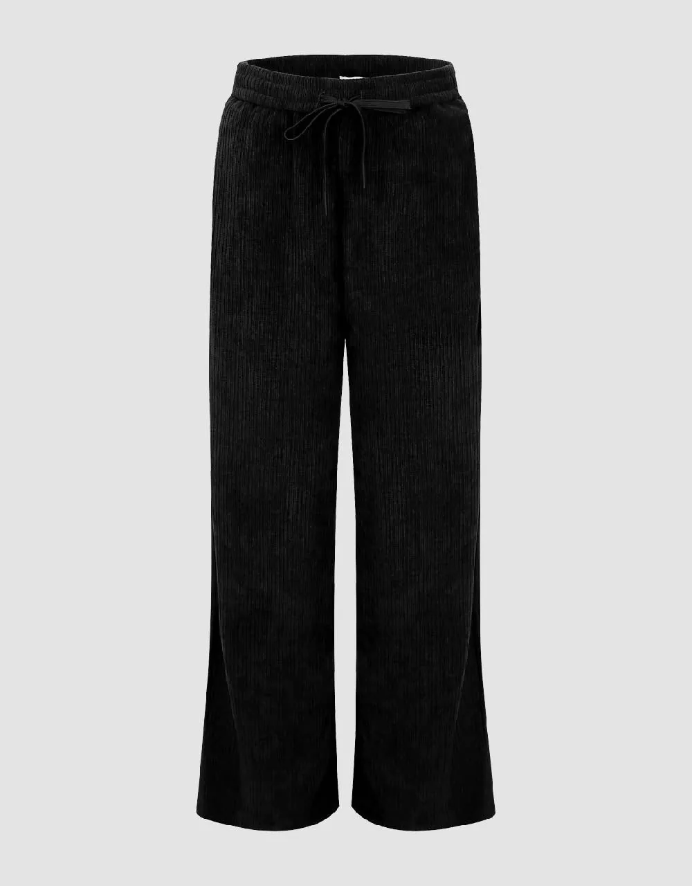 Drawstring Waist Knitted Wide-Leg Pants sold by Urban Revivo