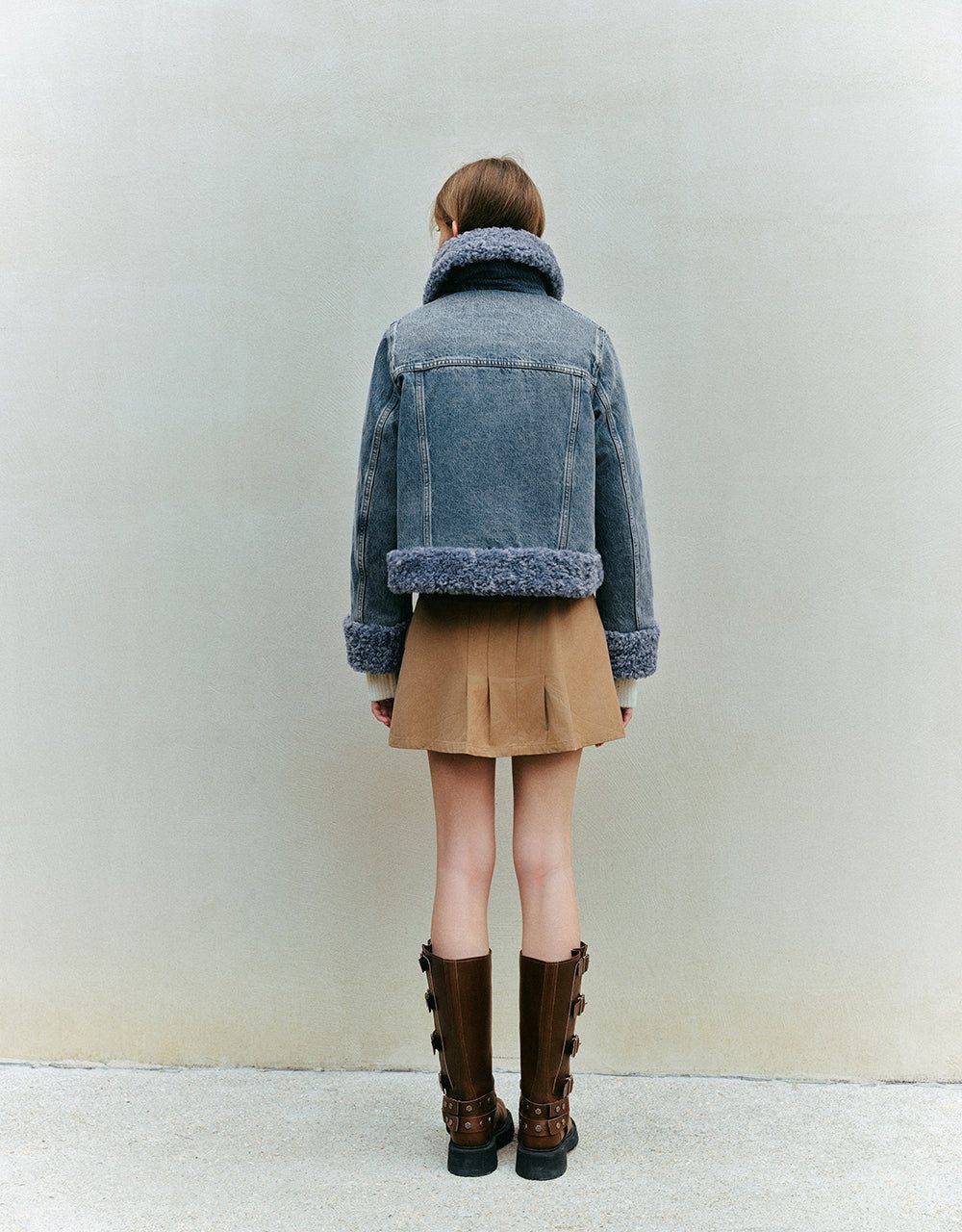 Zipper Front Furry Denim Jacket sold by Urban Revivo product image thumbnail 5