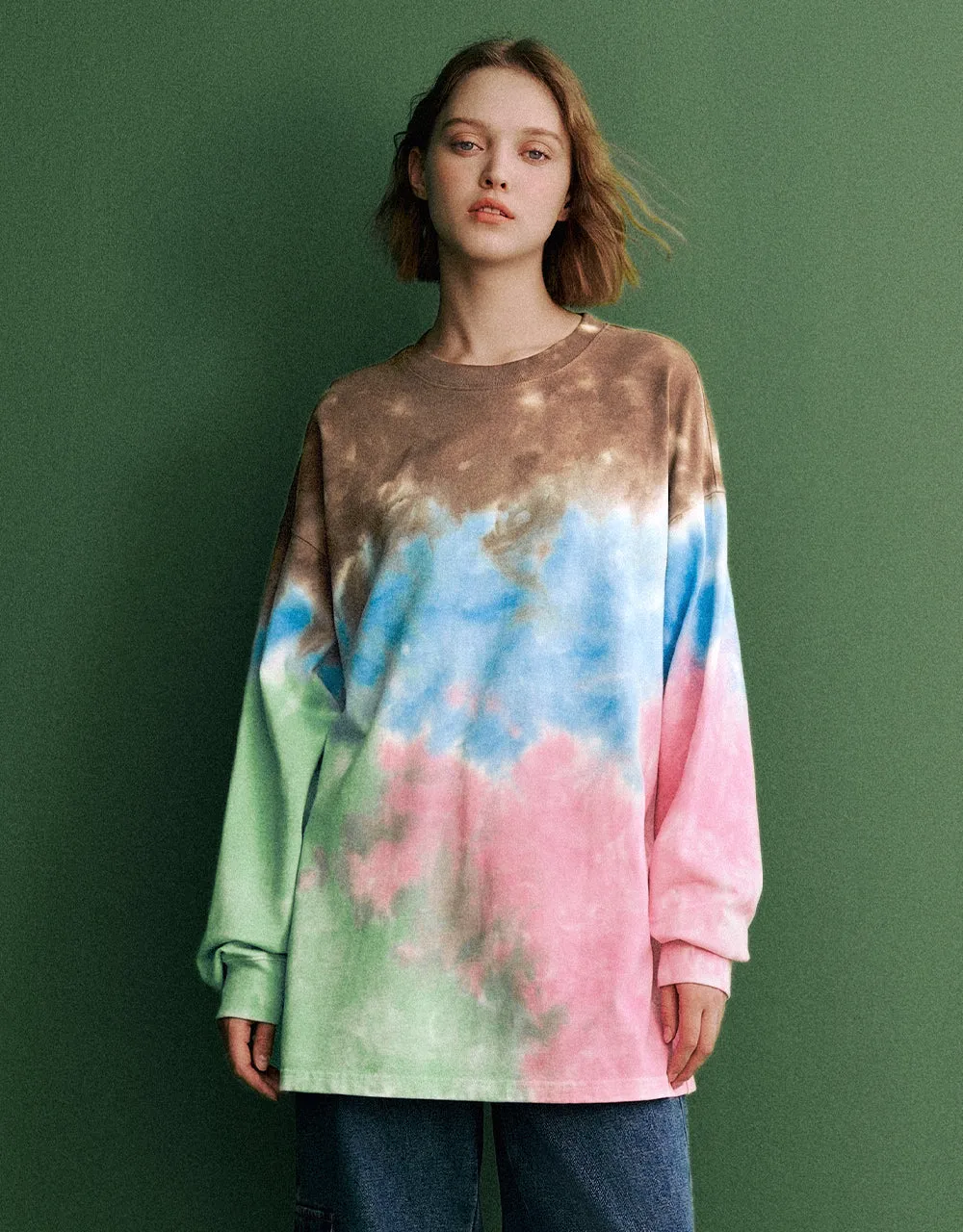 Tie Dye Crew Neck Loose T-Shirt sold by Urban Revivo