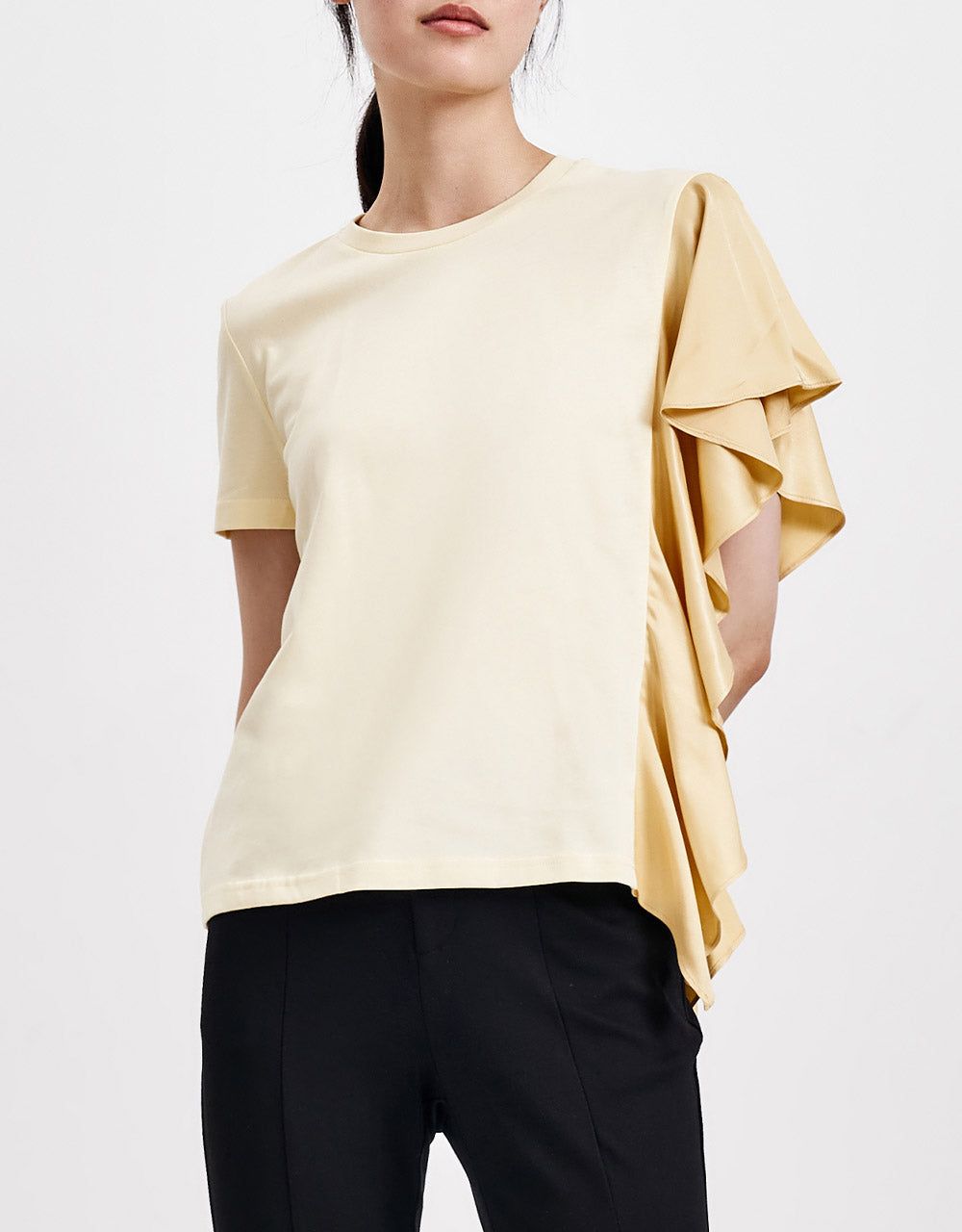 Ruffled Fitted T-Shirt sold by Urban Revivo product image thumbnail 2