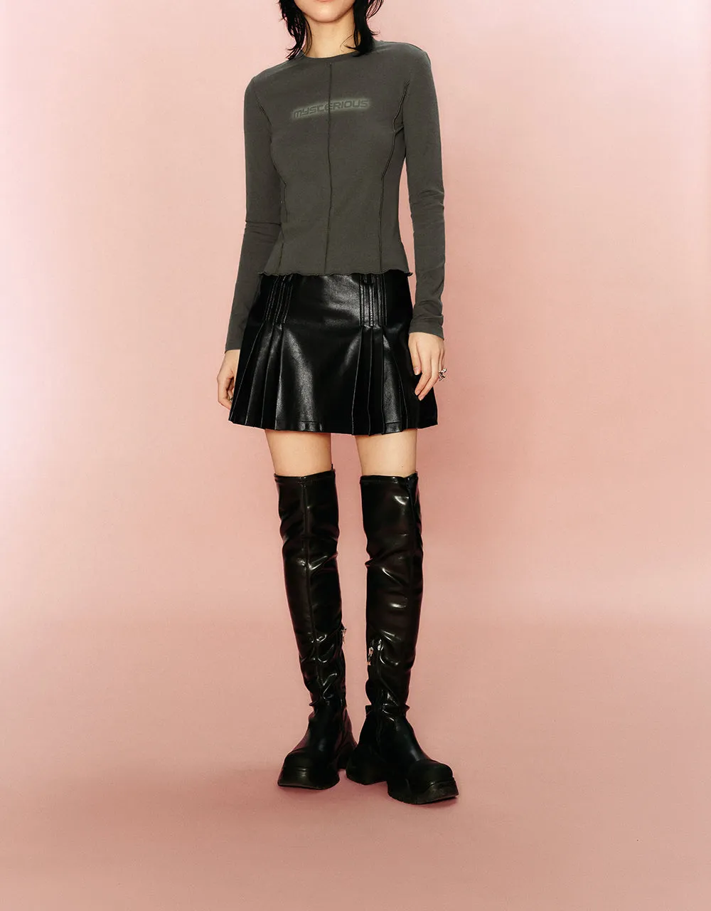 Pleated Mini A-Line Skirt sold by Urban Revivo product image thumbnail 2