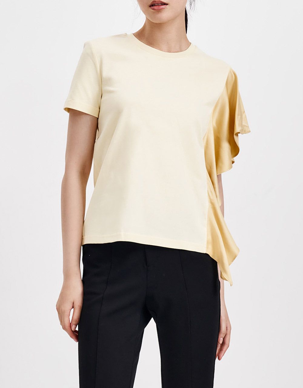 Ruffled Fitted T-Shirt sold by Urban Revivo product image thumbnail 4