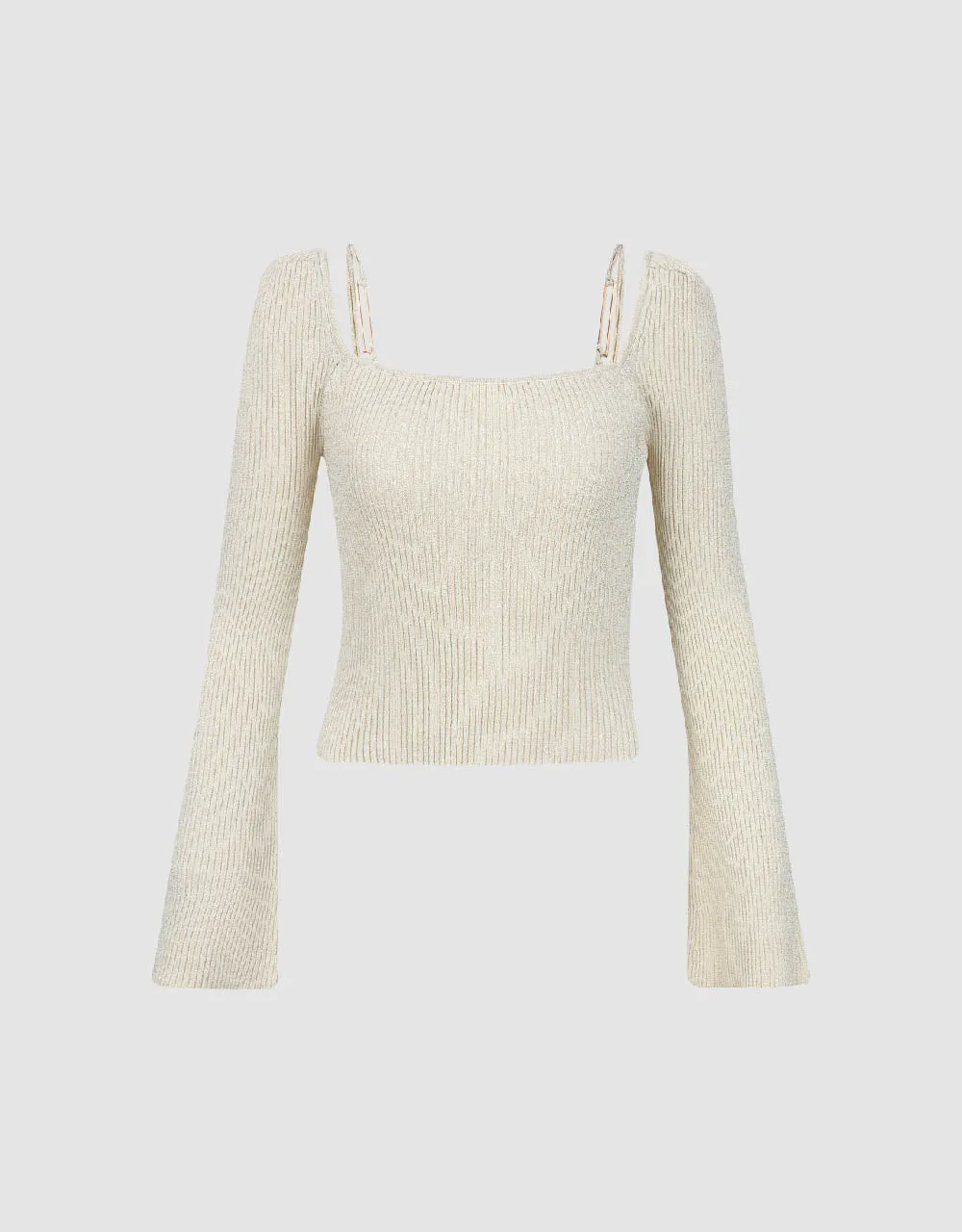 Square-Cut Collar Knitted T-Shirt sold by Urban Revivo product image thumbnail 2