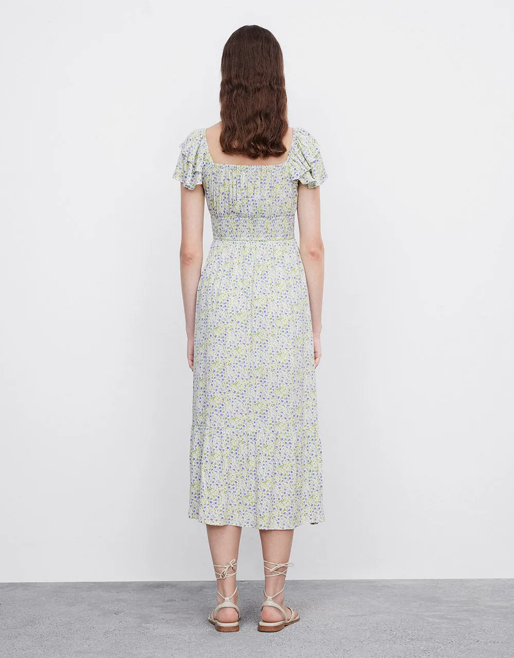 Tie Front Shirred Dress sold by Urban Revivo product image thumbnail 3