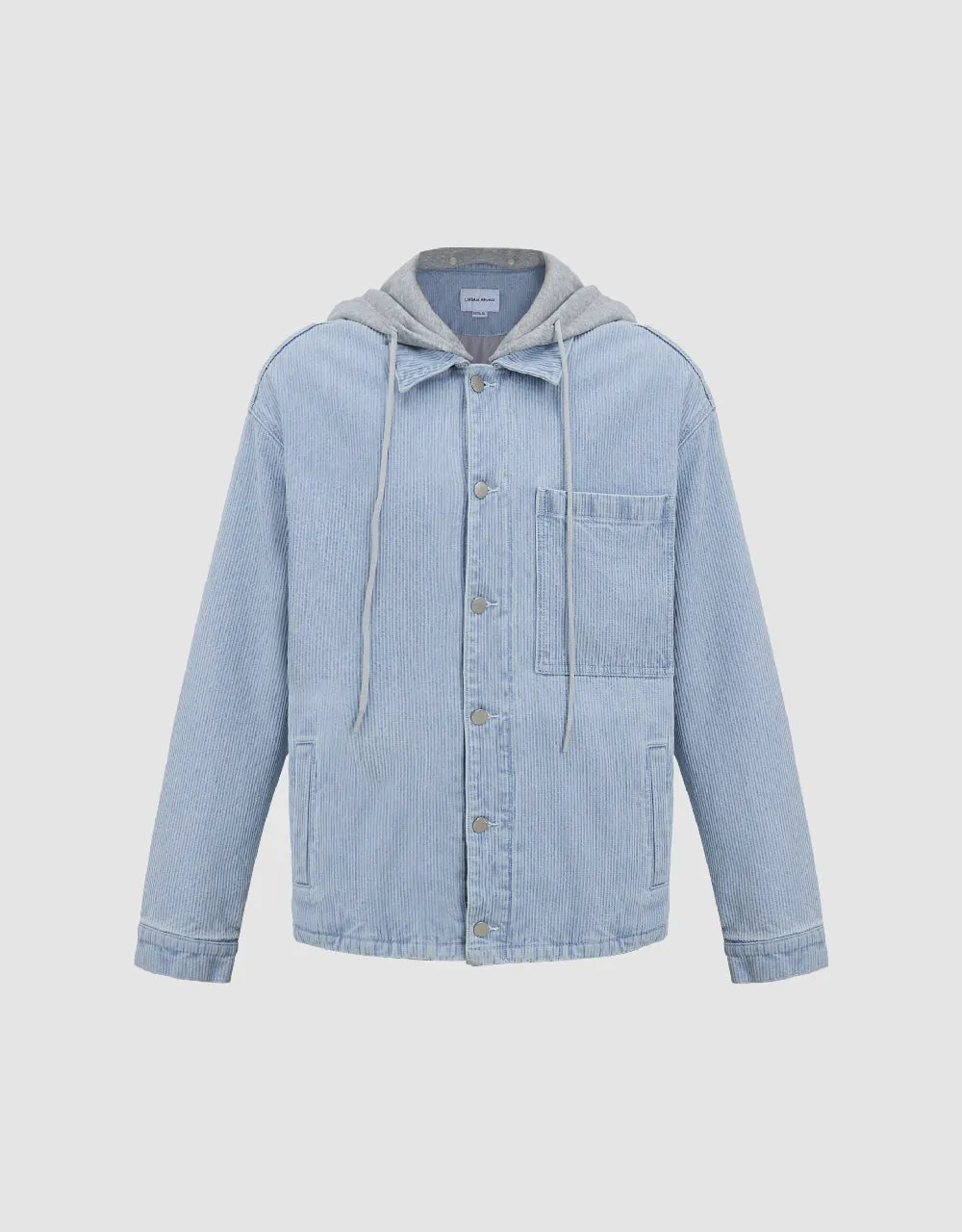 Button Up Hooded Denim Jacket sold by Urban Revivo
