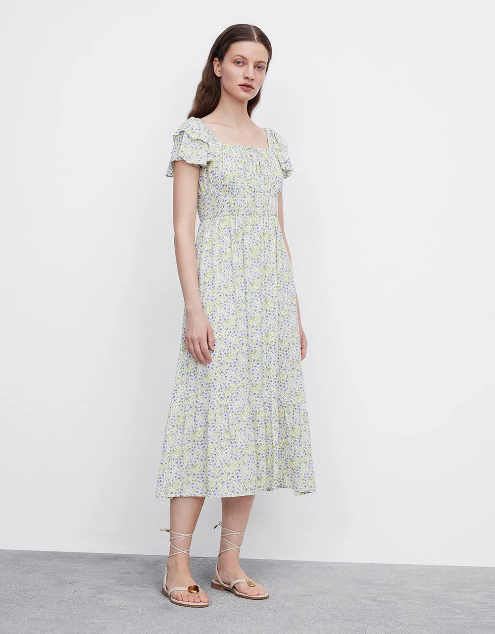 Tie Front Shirred Dress sold by Urban Revivo product image thumbnail 2