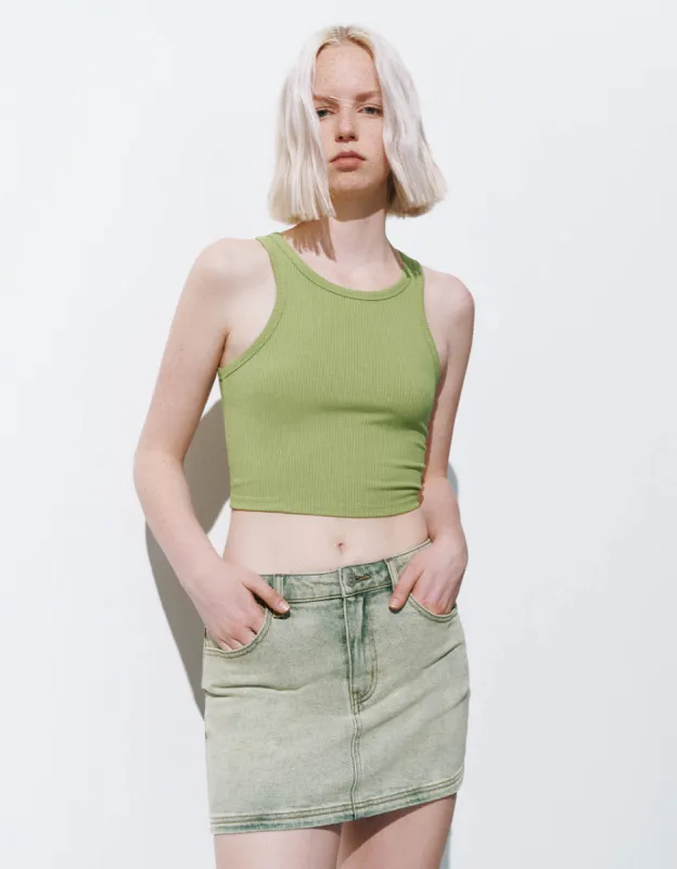 Knitted Crew Neck Tank Top sold by Urban Revivo