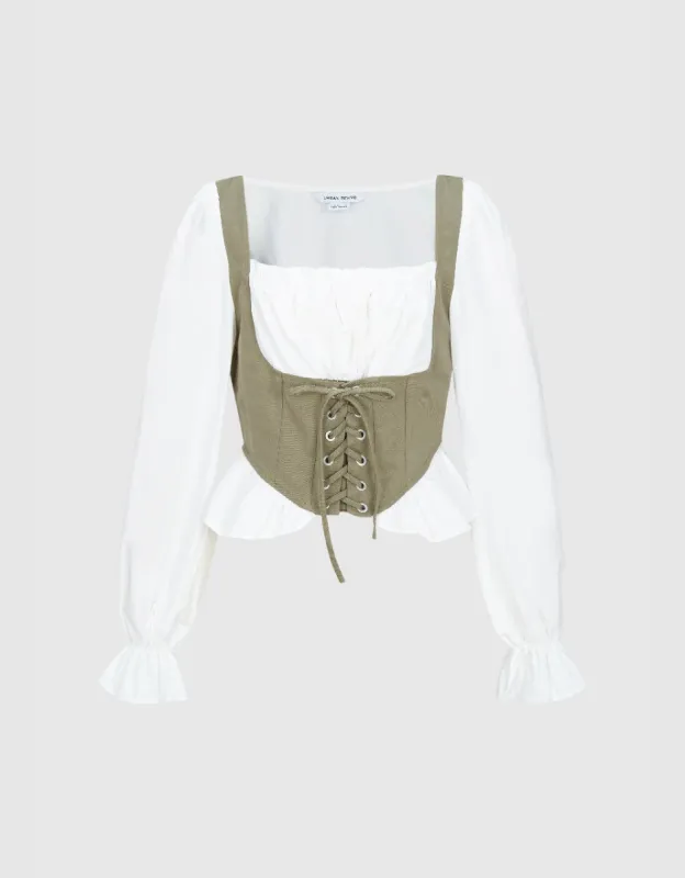 Butterfly Sleeve Overhead Shirt sold by Urban Revivo