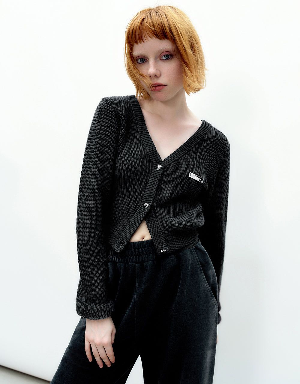 Heart Shape Buttoned Loose Knitted Cardigan sold by Urban Revivo