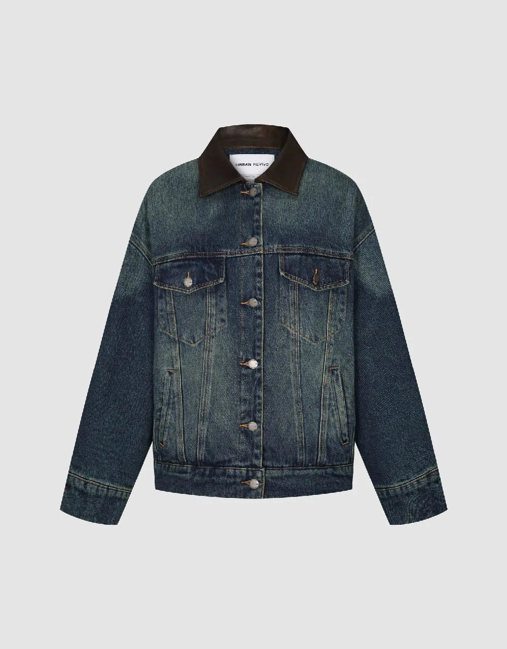 Button Up Denim Jacket sold by Urban Revivo product image thumbnail 2
