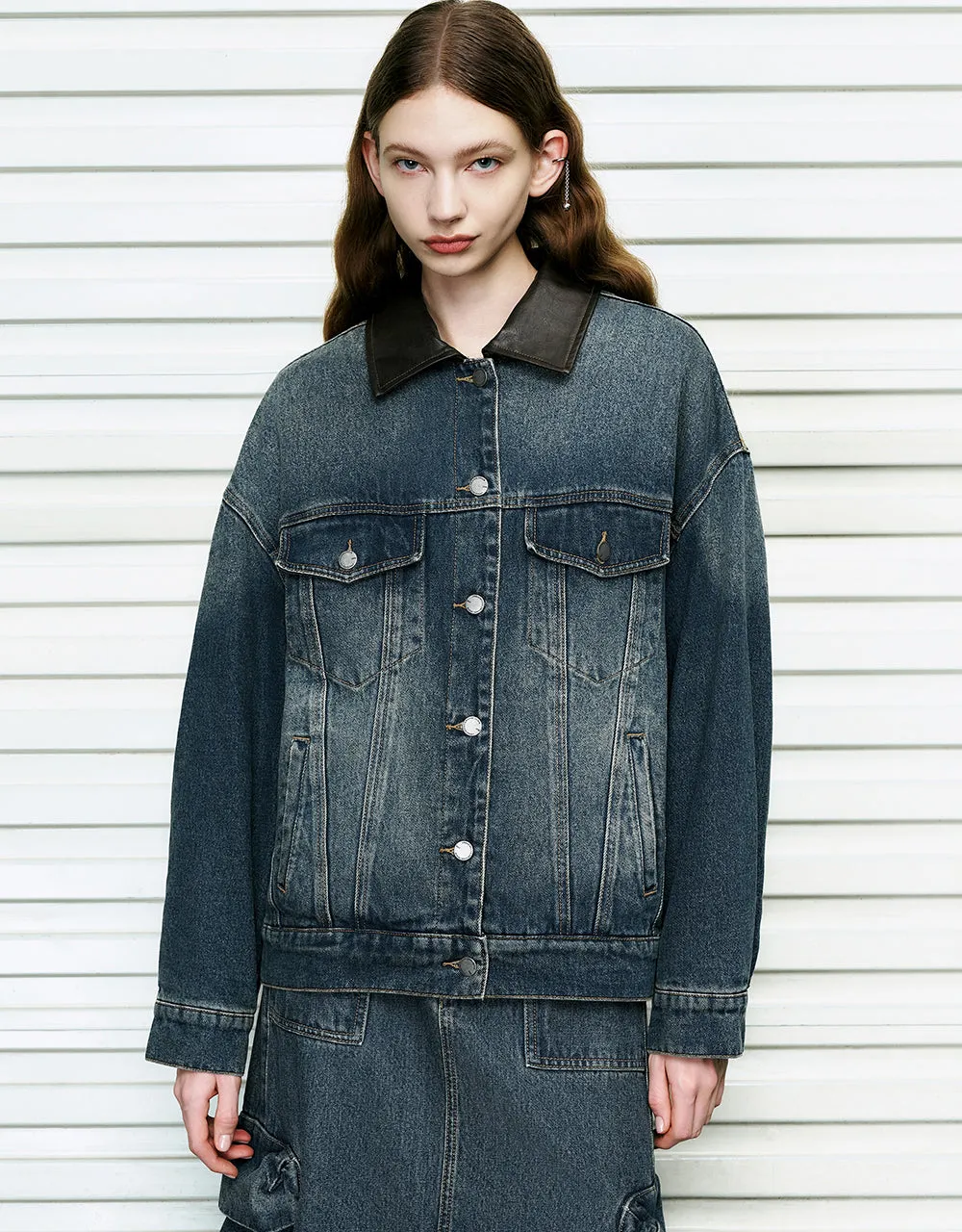 Button Up Denim Jacket sold by Urban Revivo