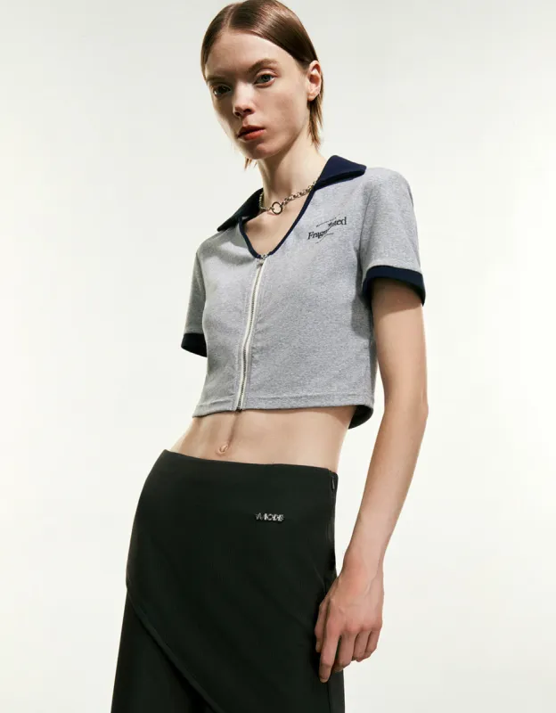 Zipper Front Lapel Shirt sold by Urban Revivo