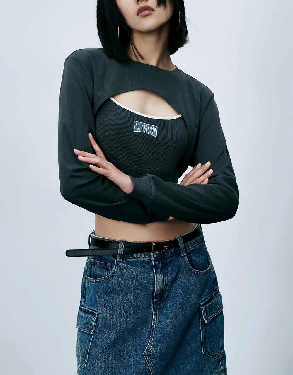 Cut-Out Crew Neck Knitted T-Shirt sold by Urban Revivo product image thumbnail 2