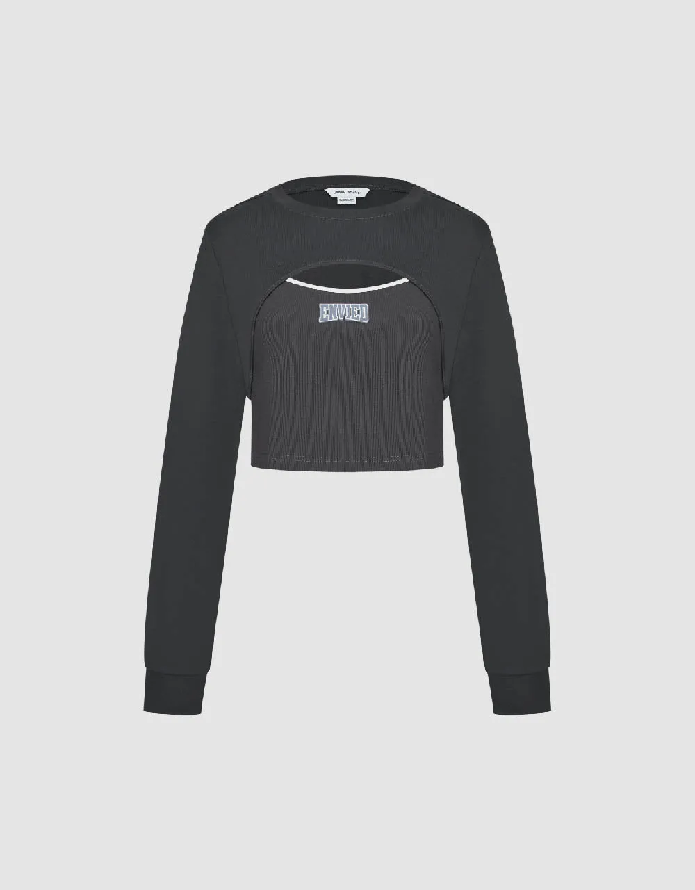 Cut-Out Crew Neck Knitted T-Shirt sold by Urban Revivo