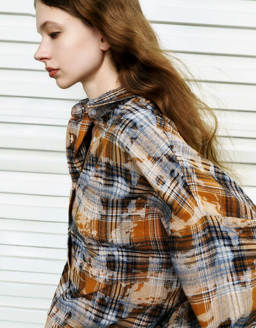 Printed Plaid Button Up Straight Shirt sold by Urban Revivo product image thumbnail 5
