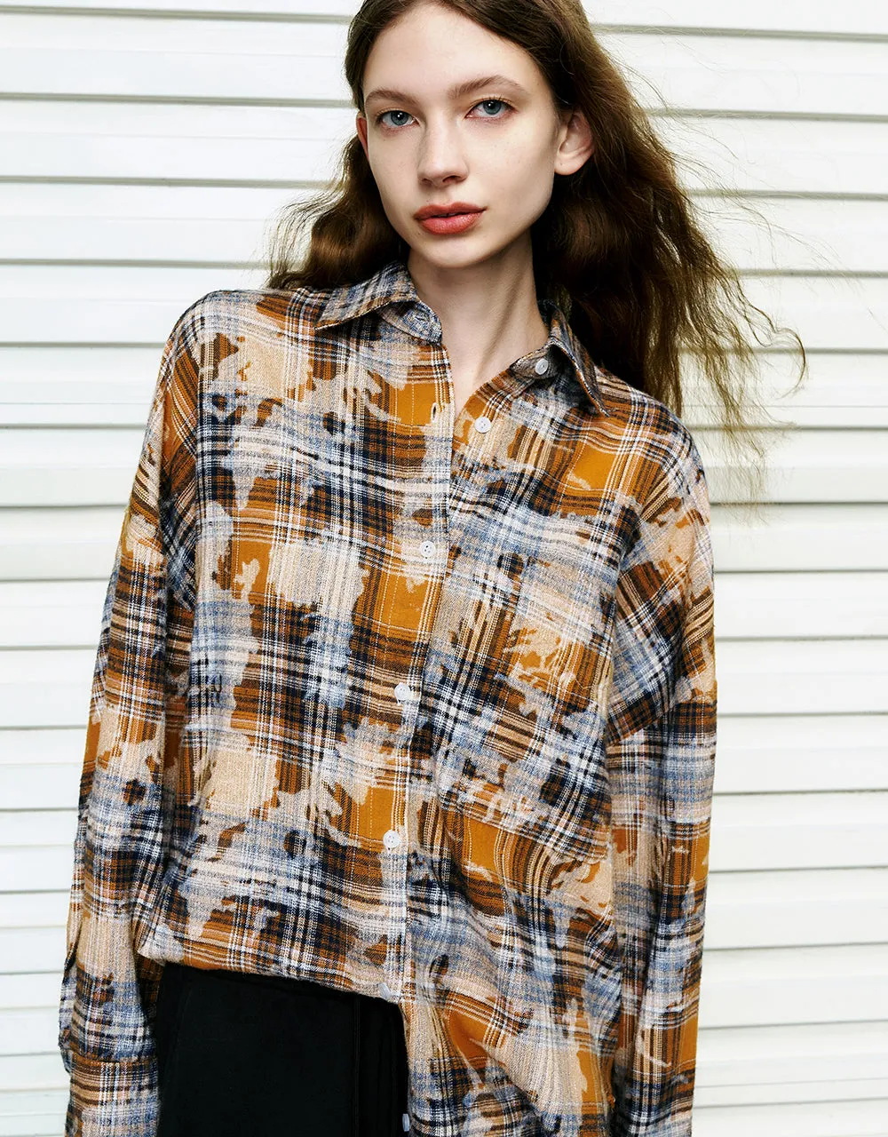 Printed Plaid Button Up Straight Shirt sold by Urban Revivo product image thumbnail 3