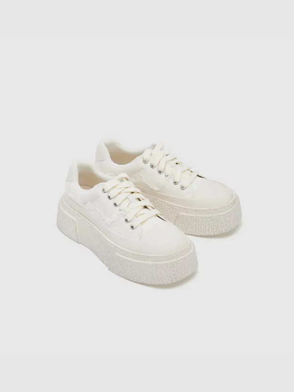 Raw Hem Round Toe Sneakers sold by Urban Revivo
