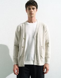 V-Neck Knitted Cardigan sold by Urban Revivo