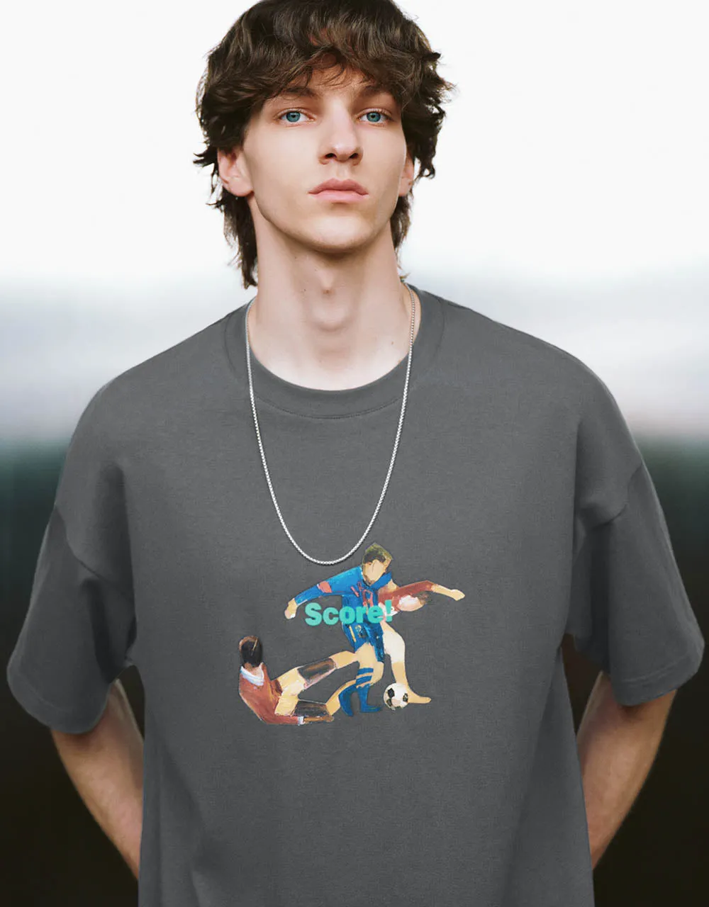 Printed Crew Neck Loose T-Shirt sold by Urban Revivo product image thumbnail 3