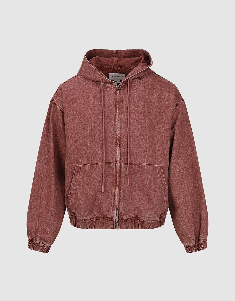 Zipper Front Hooded Denim Jacket sold by Urban Revivo product image thumbnail 5