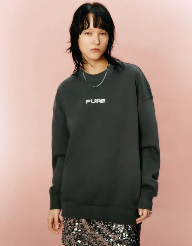 Letter Printed Crew Neck Loose Sweatshirt sold by Urban Revivo