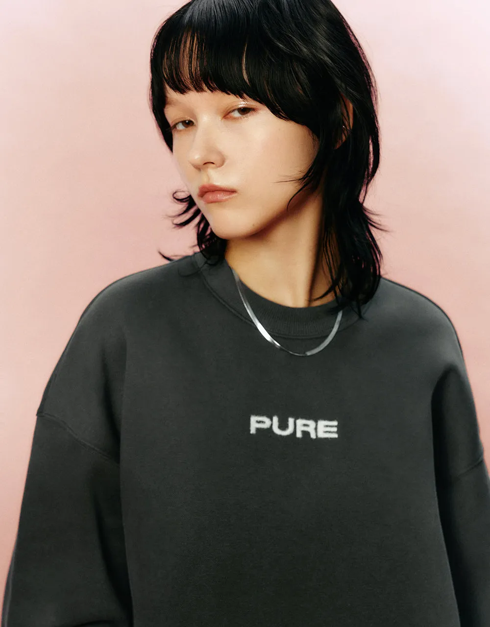 Letter Printed Crew Neck Loose Sweatshirt sold by Urban Revivo product image thumbnail 4