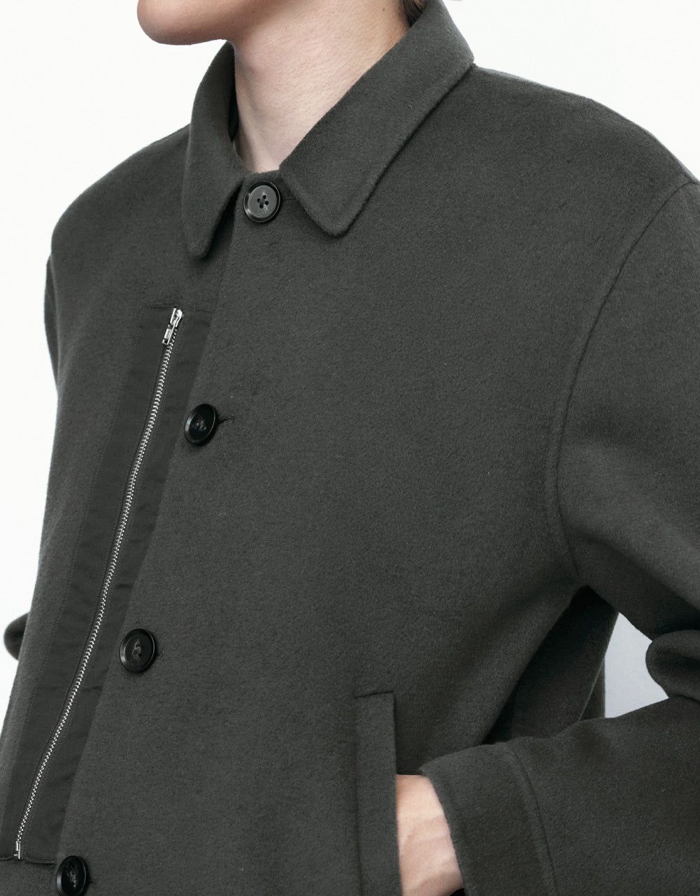 Button Up Jacket With Zipper Detail sold by Urban Revivo product image thumbnail 5
