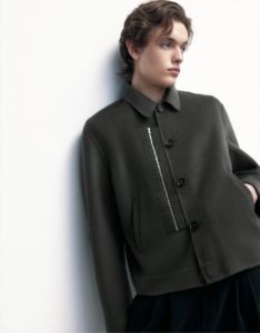 Button Up Jacket With Zipper Detail sold by Urban Revivo