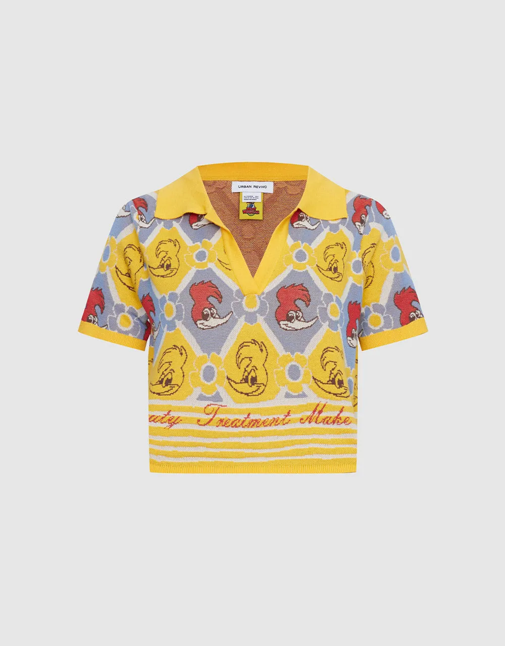 Woody Woodpecker Plaid Knitted Top sold by Urban Revivo
