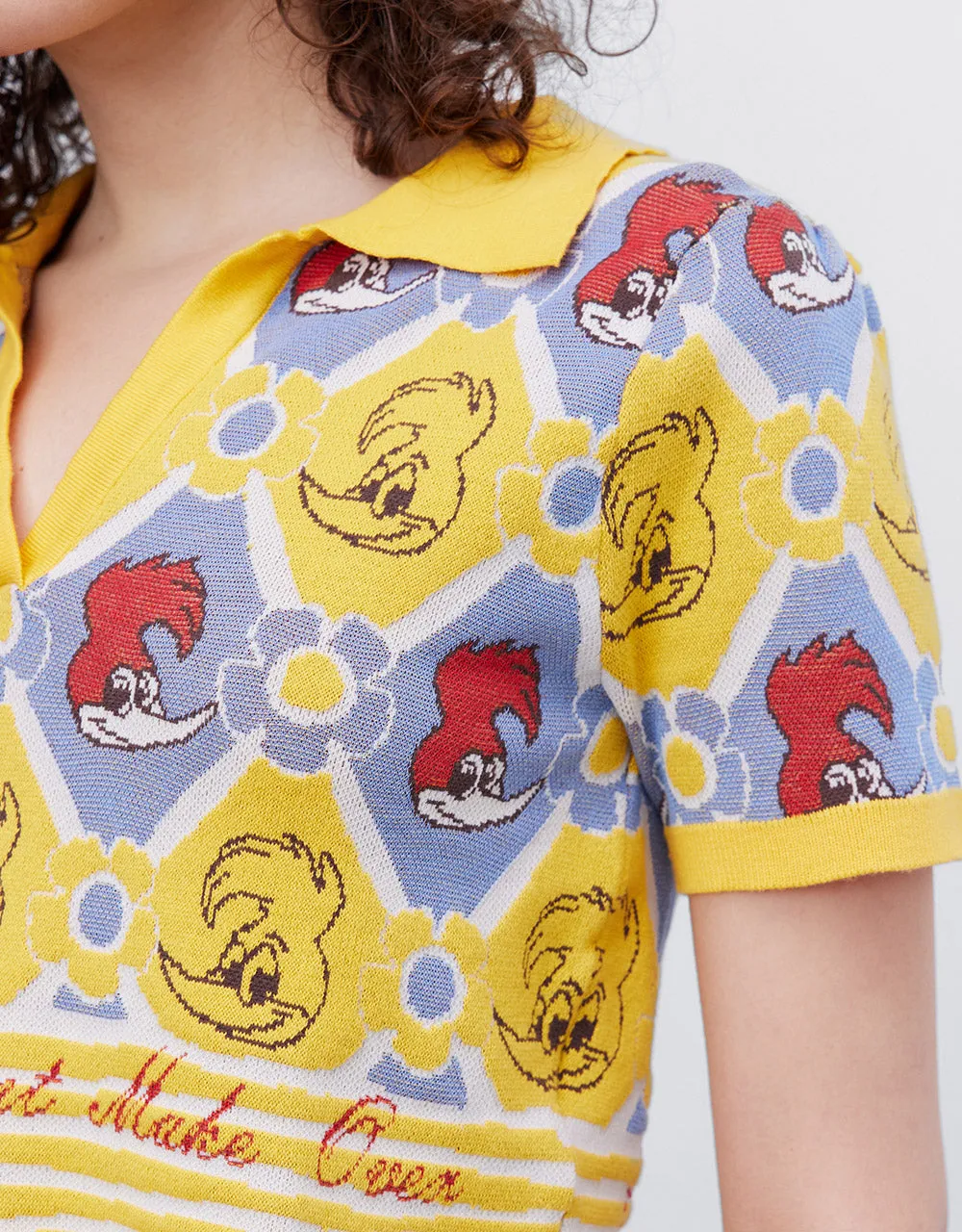 Woody Woodpecker Plaid Knitted Top sold by Urban Revivo product image thumbnail 3