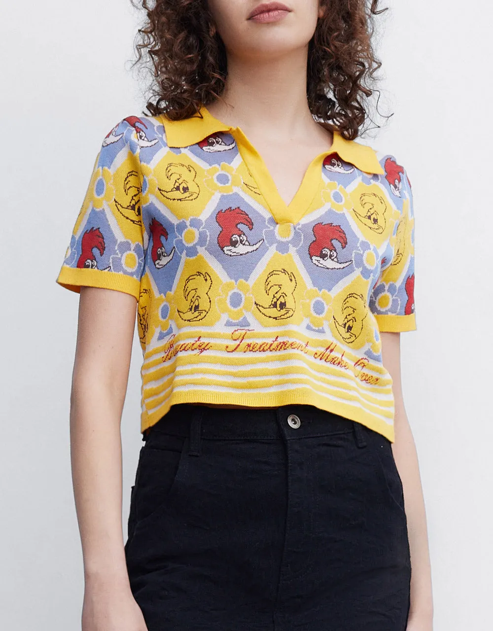 Woody Woodpecker Plaid Knitted Top sold by Urban Revivo product image thumbnail 2