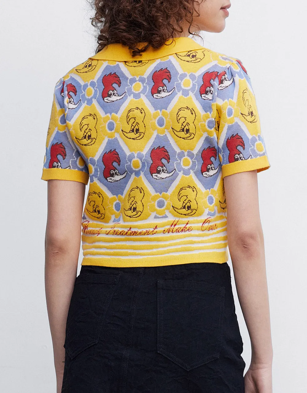 Woody Woodpecker Plaid Knitted Top sold by Urban Revivo product image thumbnail 5