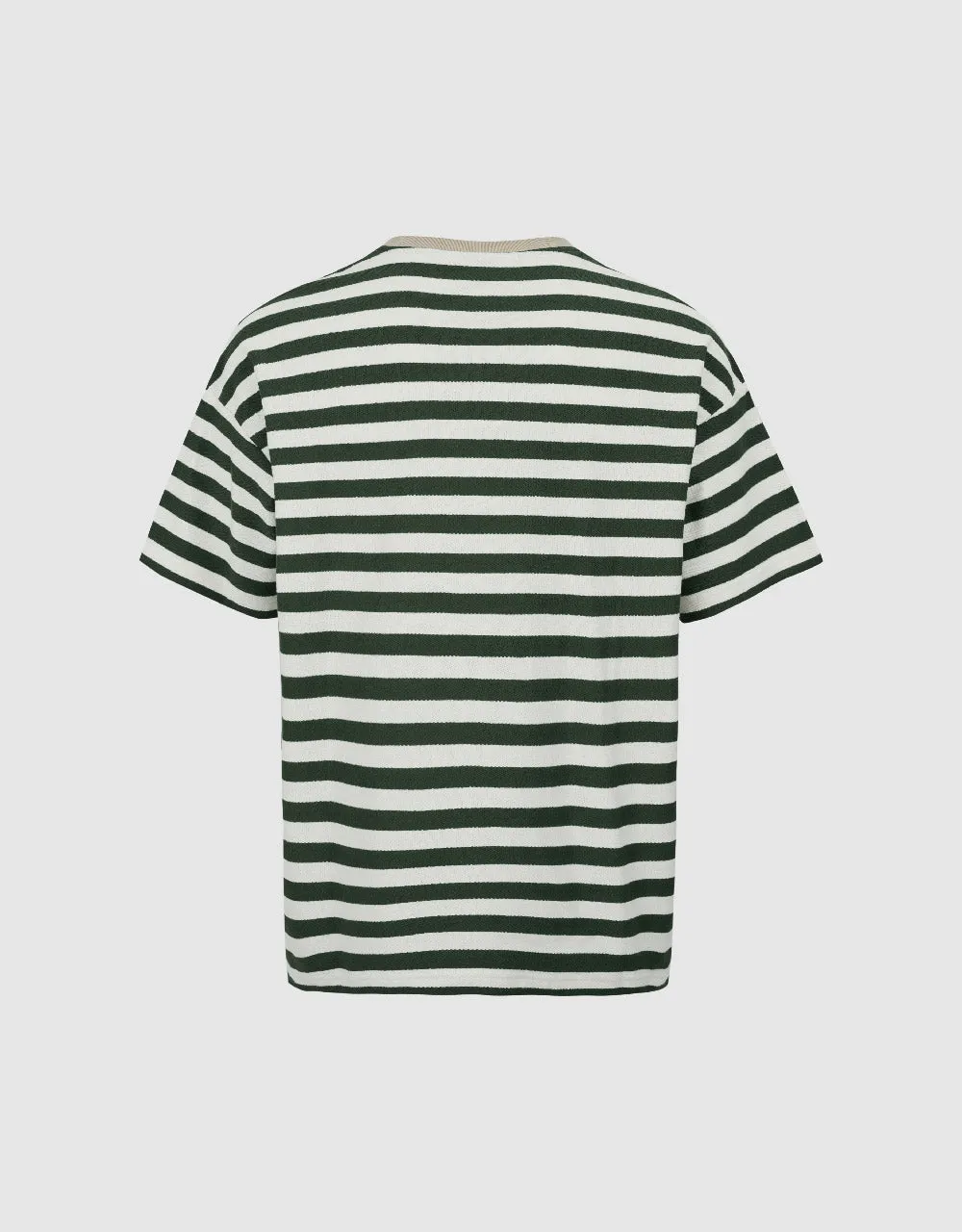 Striped Crew Neck Straight T-Shirt sold by Urban Revivo product image thumbnail 5
