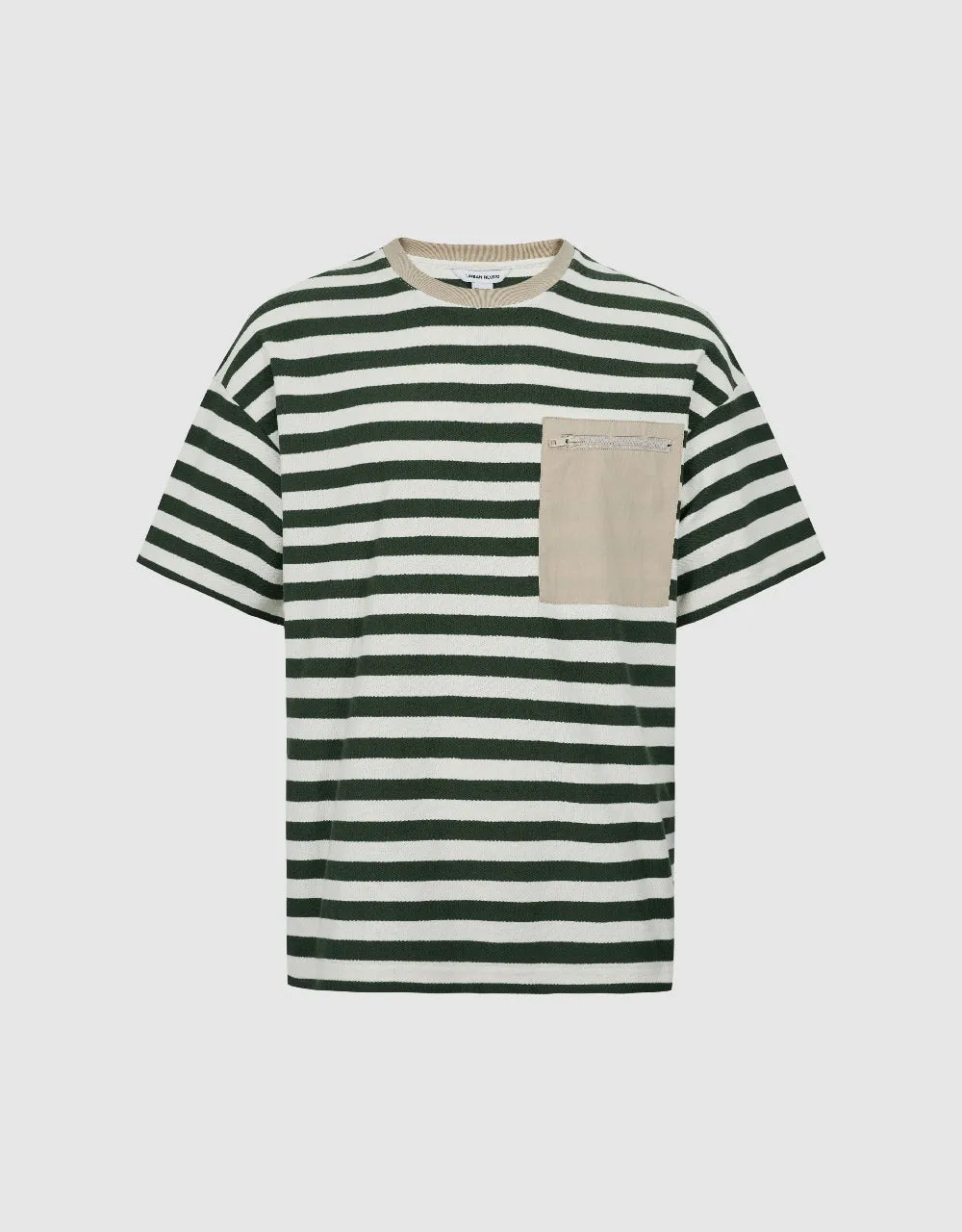 Striped Crew Neck Straight T-Shirt sold by Urban Revivo