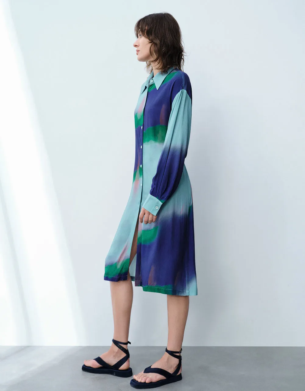 Button Up Straight Shirt Dress sold by Urban Revivo product image thumbnail 3