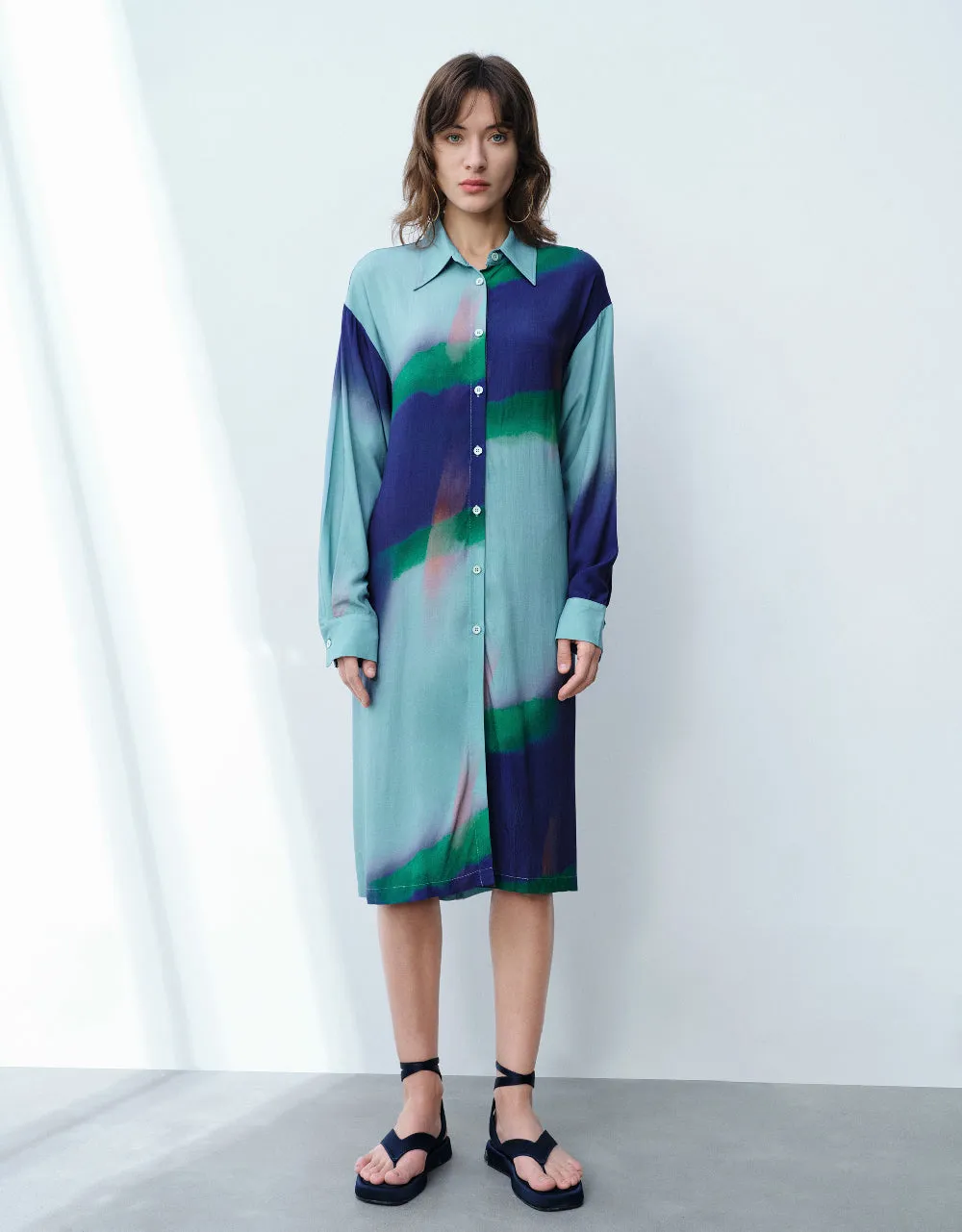 Button Up Straight Shirt Dress sold by Urban Revivo