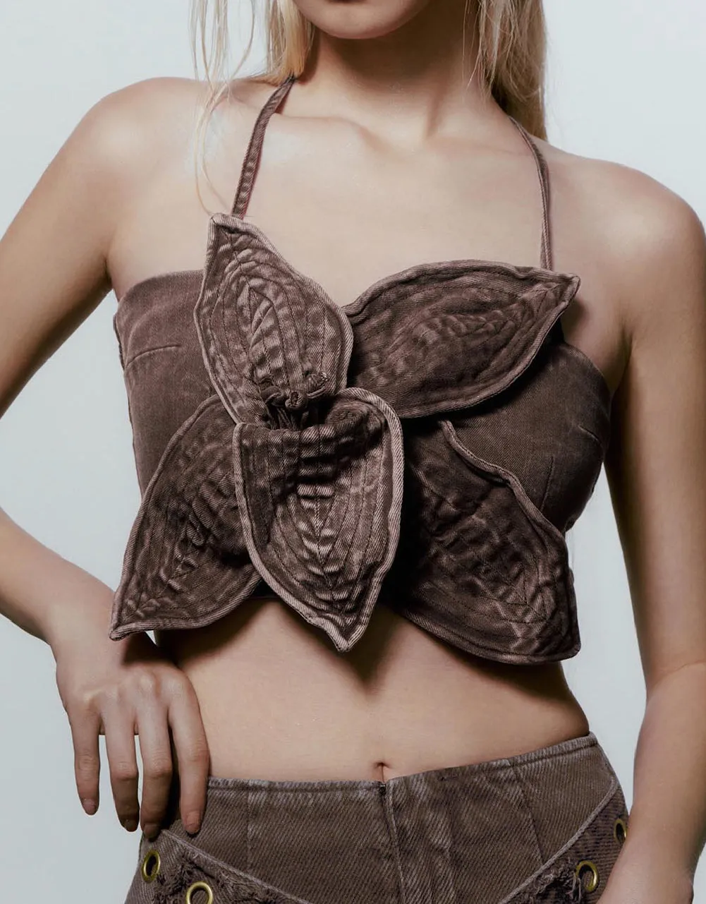 Halter Neck Denim Bandeau Top sold by Urban Revivo product image thumbnail 5