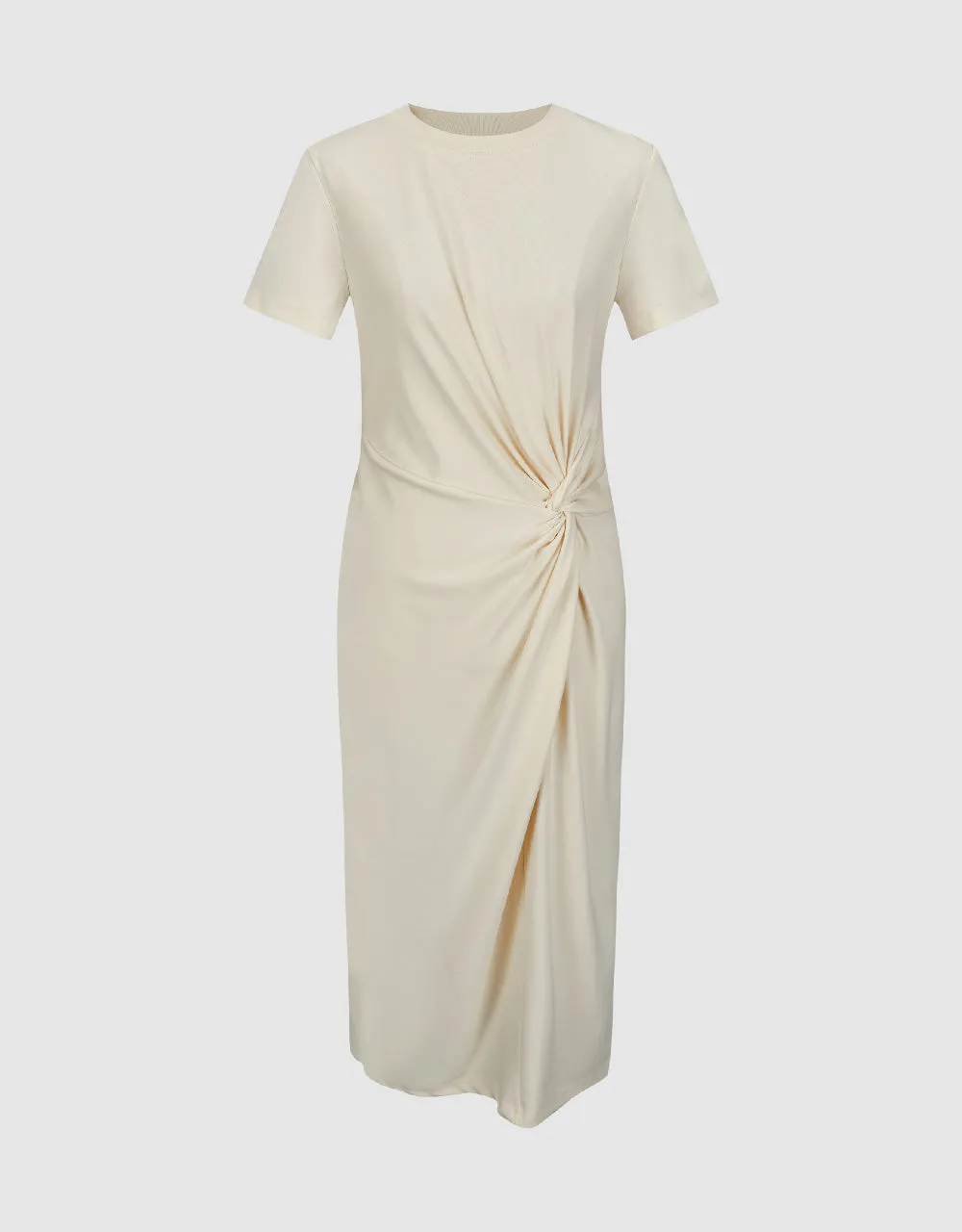 Twist Side Crew Neck Straight Dress sold by Urban Revivo product image thumbnail 2