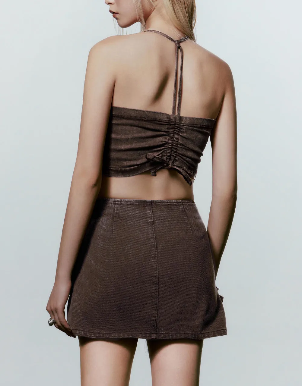 Halter Neck Denim Bandeau Top sold by Urban Revivo product image thumbnail 4