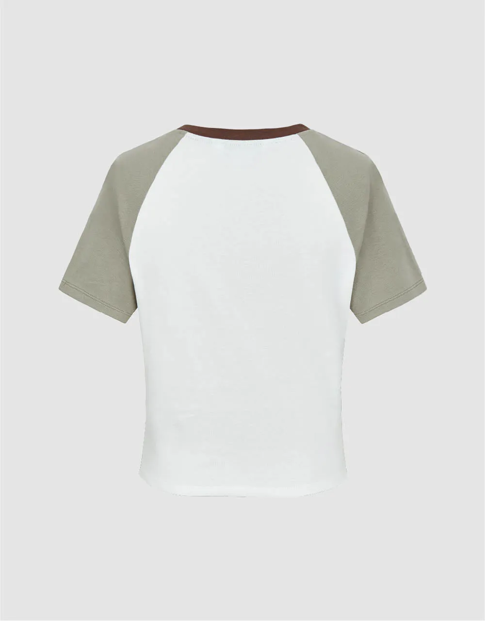 Printed Raglan Sleeve Skinny T-Shirt sold by Urban Revivo product image thumbnail 5