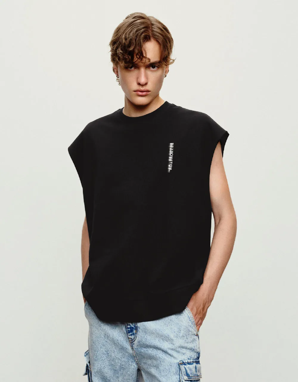 Letter Printed Crew Neck Tank Top sold by Urban Revivo