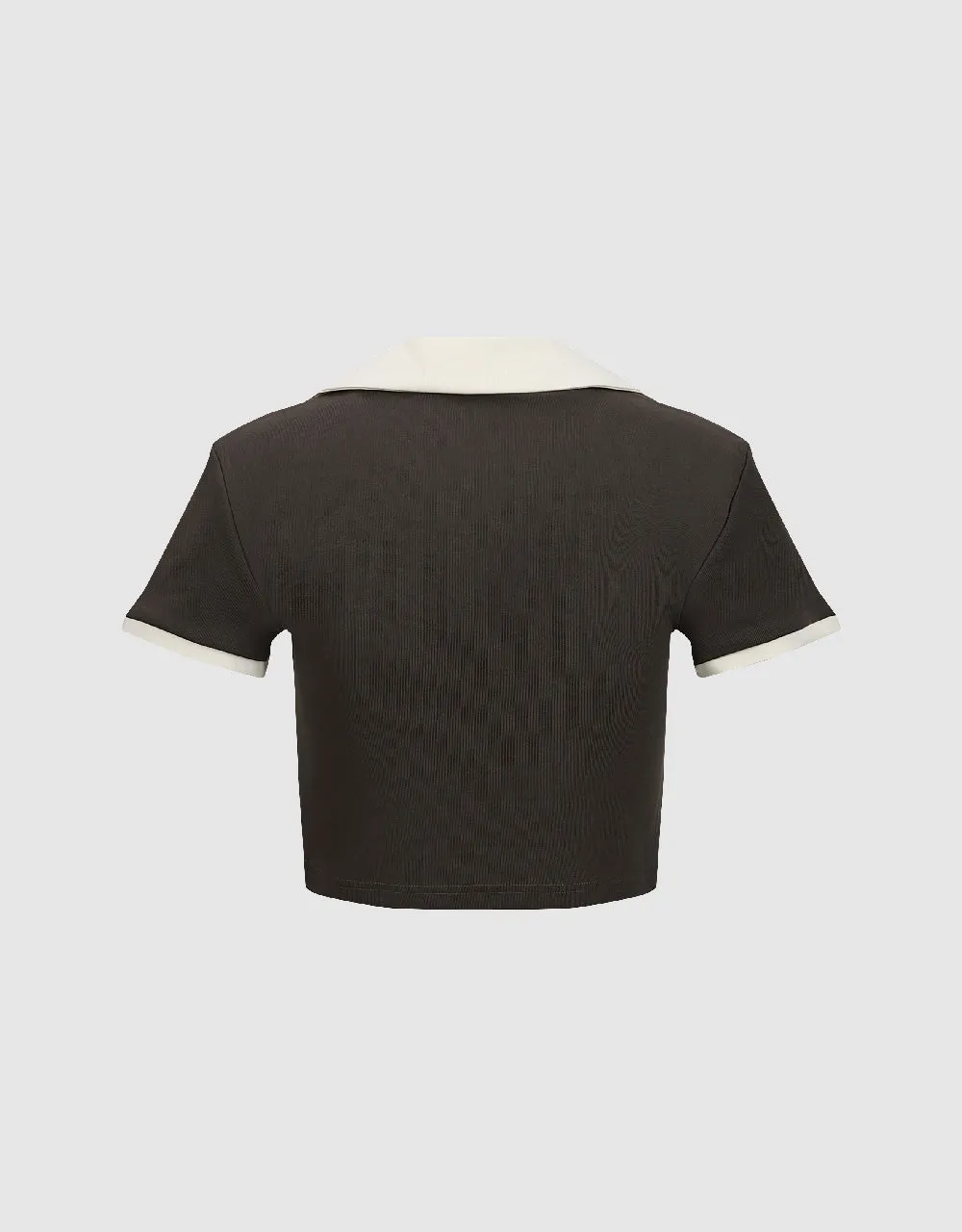 Zipper Front Knitted Lapel Shirt sold by Urban Revivo product image thumbnail 5